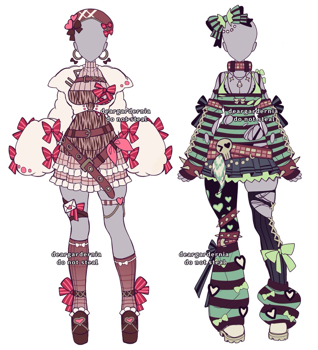deargardenia_'s tweet photo. Four Vtuber/oc outfit adopts!
(Payment via meru/zelle)

Price 1: $130
Includes drawing in your oc + monetised content rights

Price 2: $220
Includes drawing in your oc + commercial rights + 5 edits to the design https://t.co/PrmJrfRNK3