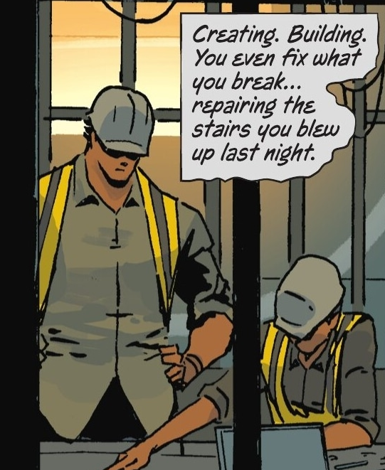 ABS0LUTE_BAT's tweet photo. // The fact Absolute Bruce goes around dropping people all night then goes off to a 9-5 to fix the damage he did during the night is incredible 😭 https://t.co/NvkfBqX7US