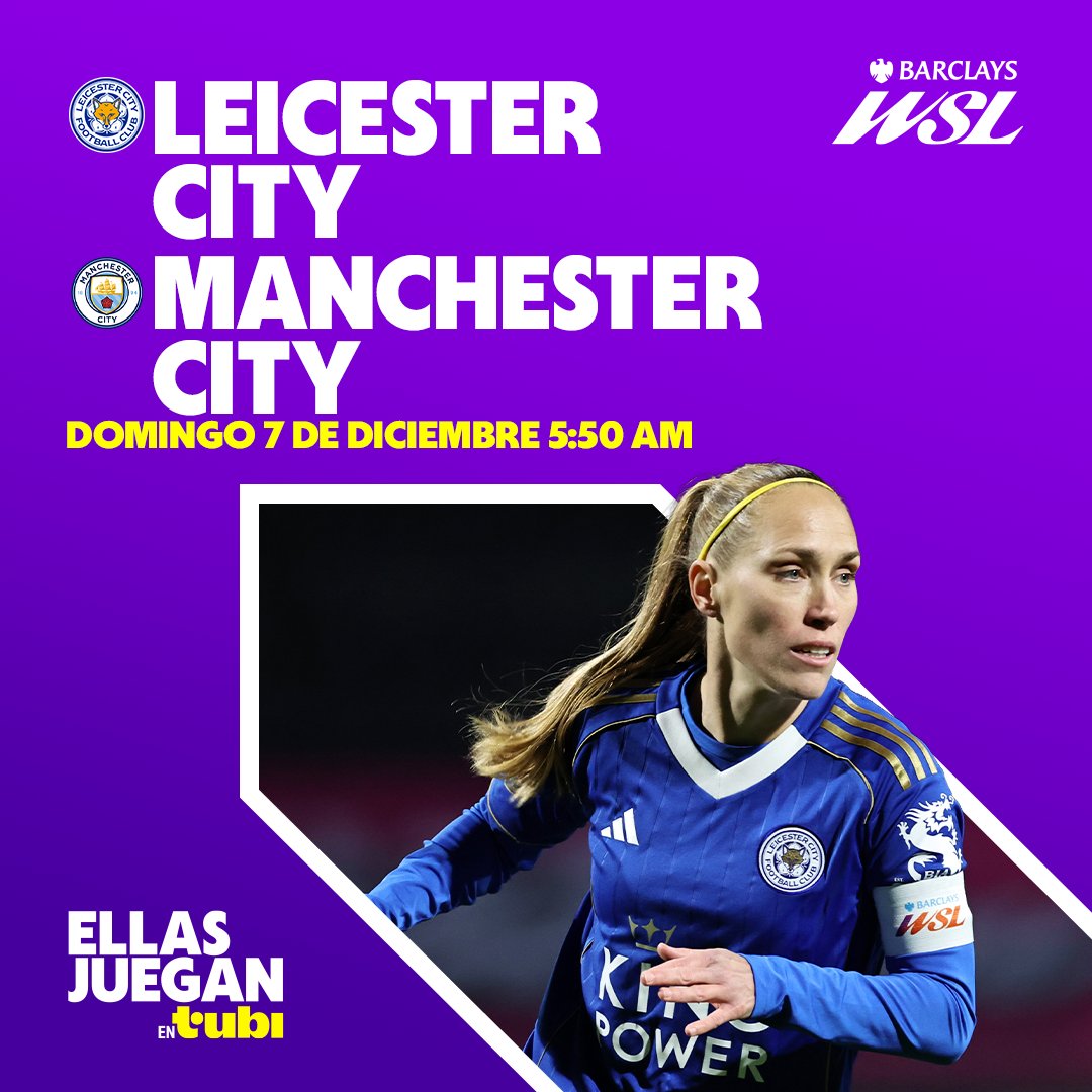 ☕️🌞⚽️ ¡A despertar con Ellas en Inglaterra!

Este domingo las líderes de la tabla Manchester City visitan a Leicester City. 

Vive la Women's Super League desde las 5:50AM por #FOXenTubi 

#EllasJueganEnTubi