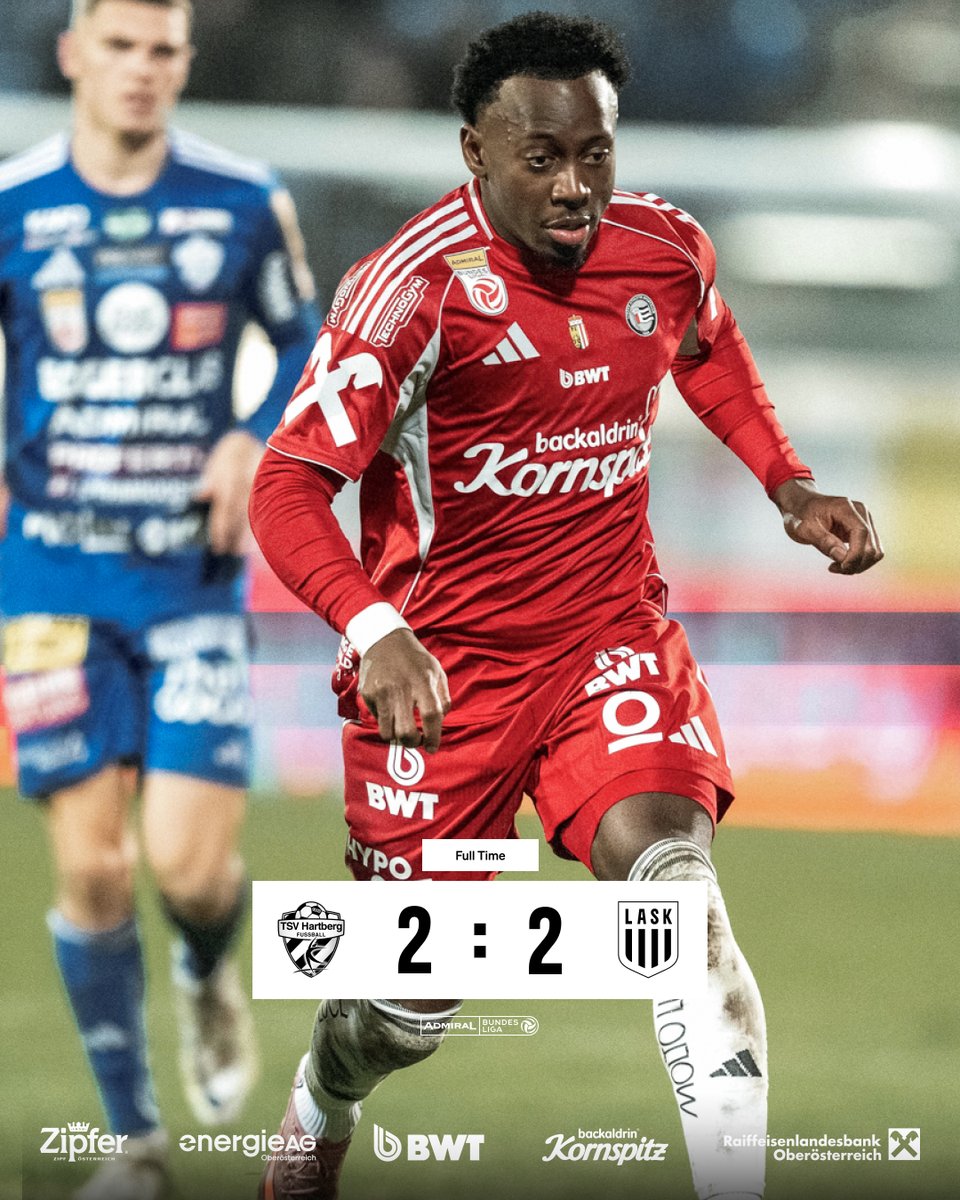 LASK_Official's tweet photo. Nach dem späten Ausgleich von Moses #Usor holen wir noch einen Punkt in Hartberg
______________________________
🔵⚪️HTB 2-2 ⚫️⚪️ASK #HTBASK #ADMIRAL FT https://t.co/iChSnH684q