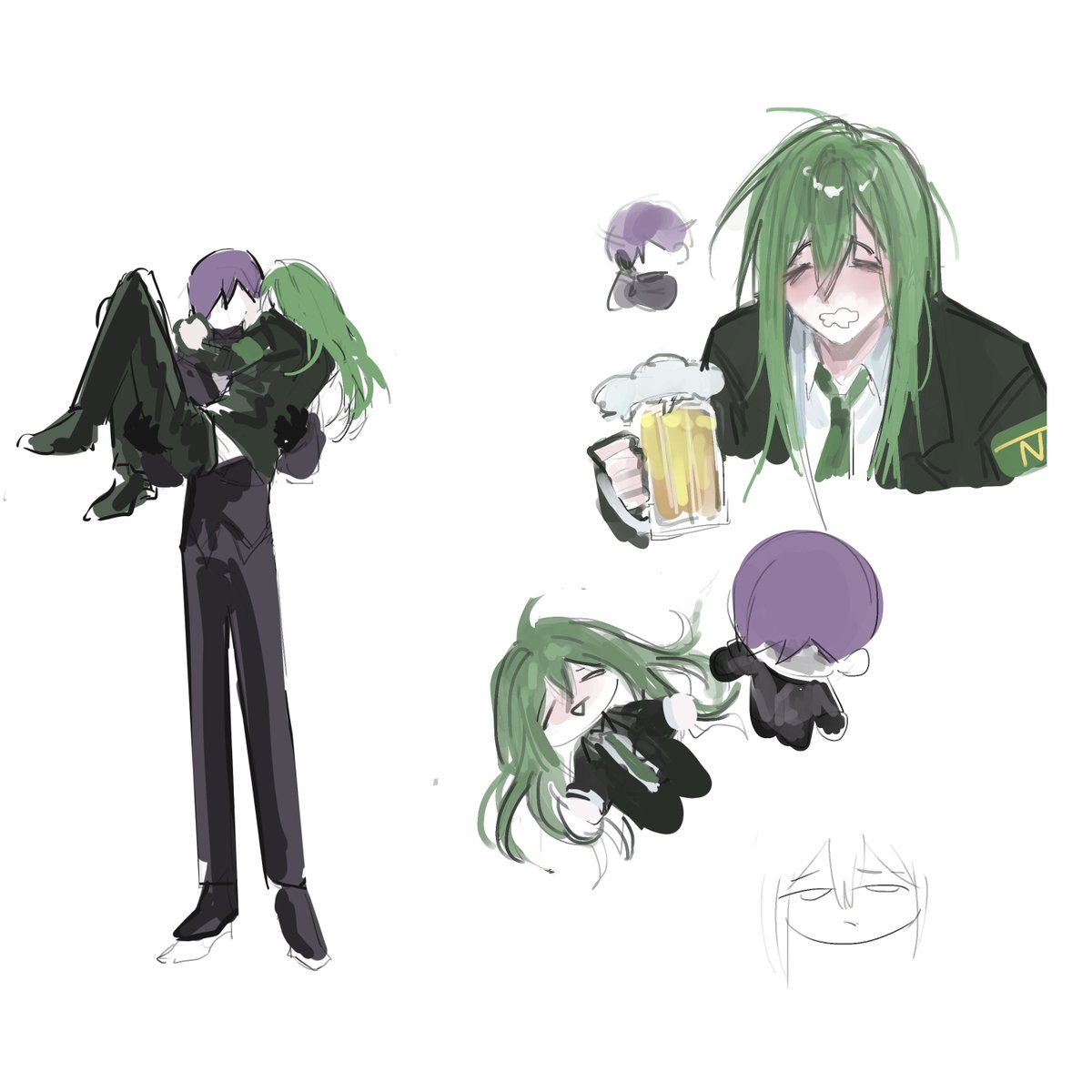 aon_navanava's tweet image. 💜💚 sketch #yesod #netzach