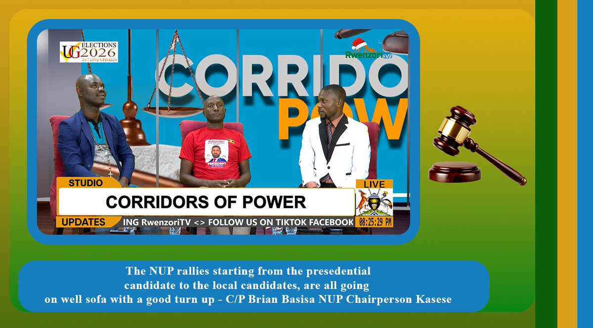 rwenzoritv1's tweet photo. We're live with the Corridors of power live on Rwenzori Tv
#RtvUpdates #NUP
https://t.co/7XKZucQgC0 https://t.co/ZcIvPcksRj