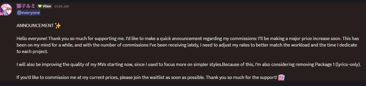 ANNOUNCEMENT ✨

quick announcement regarding my commissions: I’ll be making a major price increase soon