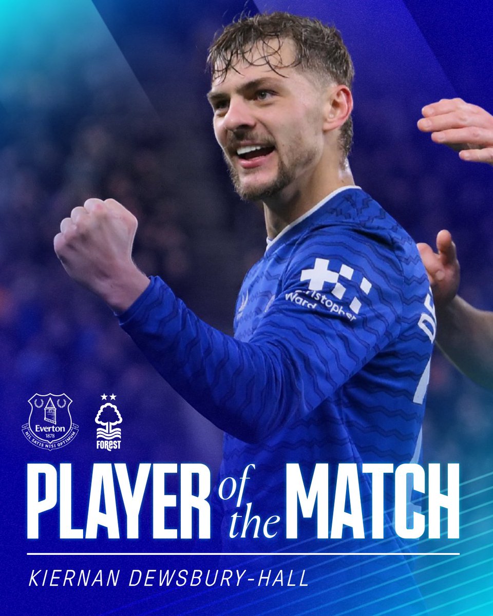 Everton's tweet photo. With nearly 75 per cent of the overall vote, you have chosen @KDH__8 as your #EVENFO Player of the Match! 🔵 https://t.co/45ZSMwhOS8
