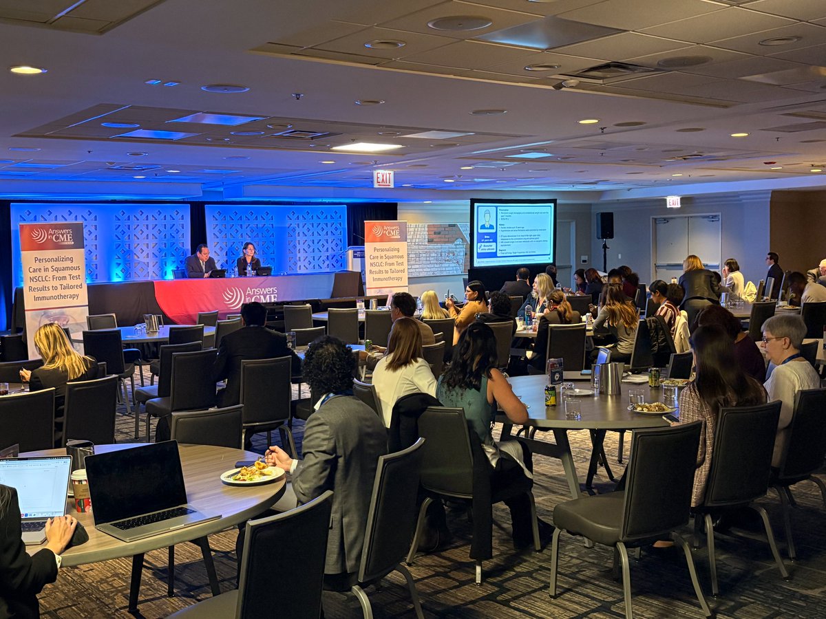 🎥 LIVE NOW from Chicago! Expert faculty are discussing 1st-line IO, biomarkers, and long-term care in squamous NSCLC. If you’re missing it, catch the instant replay!
<a href="/EddieSantosMD/">Edgardo Santos, MD, FACP, FASCO</a> 

#AnswersInCMELive #GetYourAnswersInCME #CME #MedEd #LiveCME