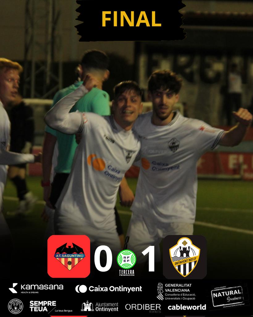 J13 | 🔴⚫ 0-1 ⚪⚫ | ⌚ FINAL

QUE BARBARITAAAAAAAAAT. QUINA VICTÒRIA EN CASA DEL SEGON CLASSIFICAT PER ASSALTAR EL PLAY-OFF!

⚽ MICÓ 

#tercerarfef #atsaguntinoontinyent1931