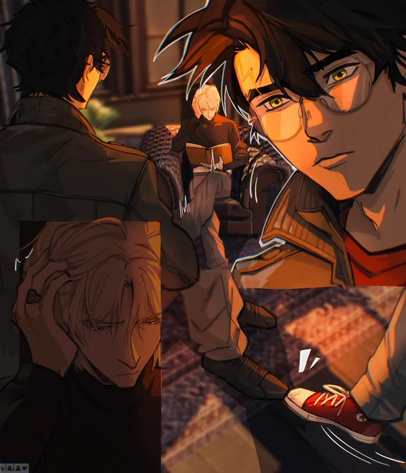how many more times do you think Harry can trap Draco into his bidding by implying Draco's scared? 1/2 (roommates AU)

#drarry #hpdm #art 