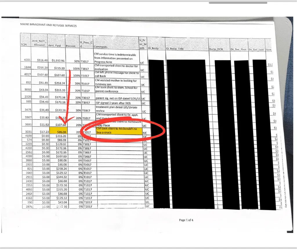 Rilwan Osman, the brother of indicted Lewiston city councilor Iman Osman, runs Maine Immigrant and Refugee Services (MEIRS).

A 2018 audit under Paul LePage found massive $2.4 million in bogus charges, including $80 trips to McDonald's for noncitizens.