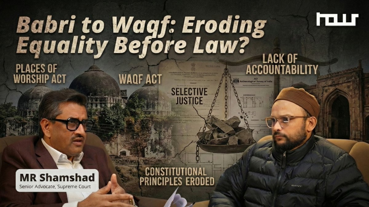 In our latest Nous Podcast, senior advocate M.R. <a href="/MRShamshad/">M R Shamshad</a> joins <a href="/_ali_javed_/">Ali Javed</a>  to examine the Babri judgment, the Places of Worship Act, and the Waqf framework, and questions around the ASI’s neutrality, asking what these reveal about equality before law and institutional