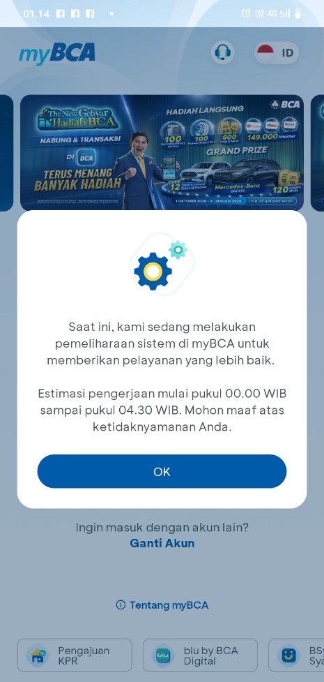 Kepada yth, 
Bank <a href="/halobca_iiid/">BANK BCA</a> hari ini saya merasa terganggu untuk tiap transaksi utamanya lewat pembayaran Qr error. 
Sekarang pemeliharaan cukup lama sekali. 
Mohon dibantu agar kami sebagai bisnis sangat terganggu. 
Terimakasih