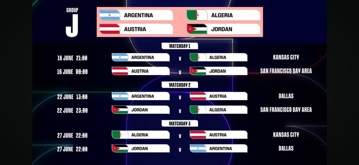 GS_ticket's tweet image. جدول مباريات I,J,K,L في بطولة #كأس_العالم_2026