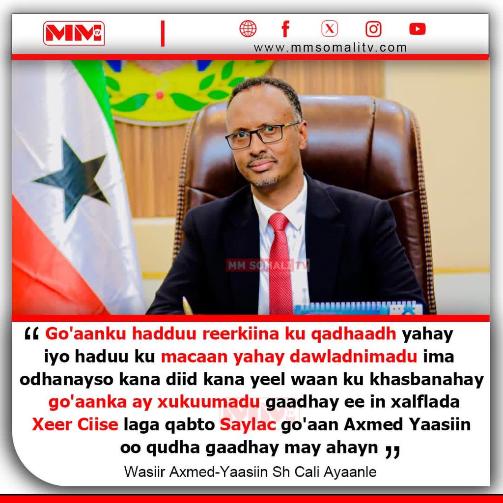 Wasiirka Warfaafinta Somaliland Axmed-Yaasiin Sh Cali Ayaanle oo casilay.