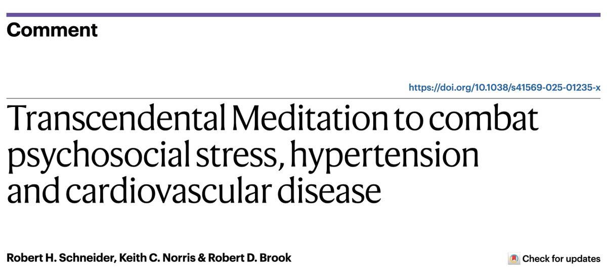 Interesting Comment in Nature Reviews Endocrinology around using meditation not just as a "feel good" thing to do, but as a treatment approach for hypertension and cardiovascular disease.

In a few decades, we'll look back at our molecule-centric biomedical framework and wonder