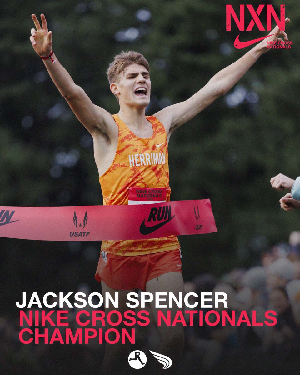 runnerspace's tweet image. NUMBER 1️⃣ FOR A REASON

Herriman’s US #1 ranked Jackson Spencer takes the 2025 Nike Cross Nationals title 2 seconds over Yohannes van Meerten!

⏱️ 15:01.1

#NXN #RunnerSpace
📸 Logan Hannigan-Downs