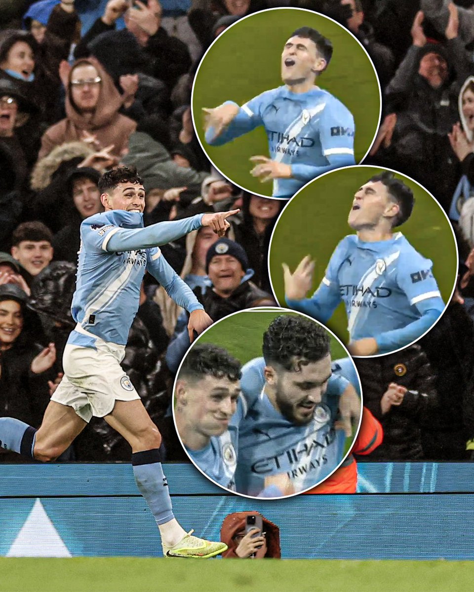 ESPNUK's tweet image. Phil Foden’s reaction to Rayan Cherki’s assist 🪄
 
He absolutely loved it 😁