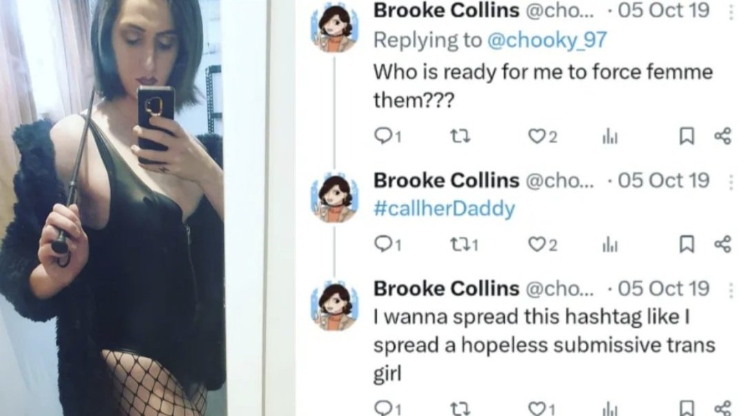 Kirralie Smith has been ordered by an Australian court to pay a small fortune to a pair of pervy men because she called them men.

Meanwhile, this guy, “Brooke Collins,” who makes BDSM porn of himself in lingerie, is working for the Australian Medical Association, where he