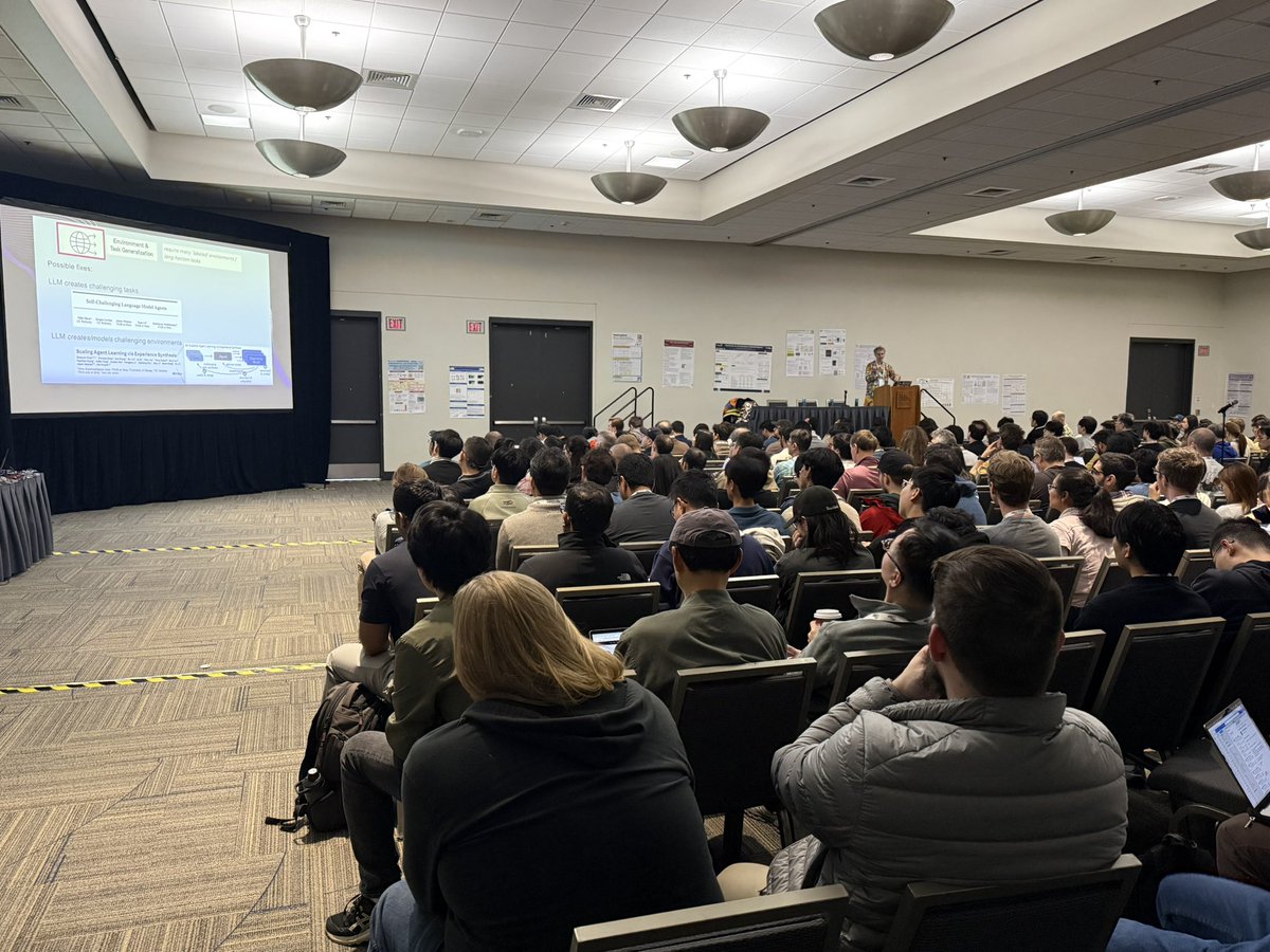 Happening right now, <a href="/jaseweston/">Jason Weston</a> presenting our DreamGym at #NeurIPS2025 Room 11AB
