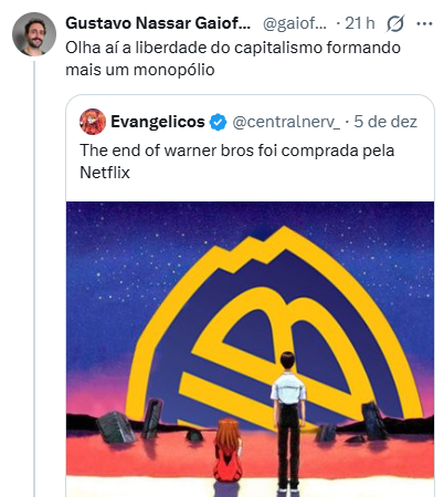 clarionrox's tweet photo. 🤯Curiosidade:
Você sabia que existe uma coisa que é o exato oposto de fusões e aquisições?

É o chamado spin-off, quando uma empresa fica grande demais e ela decide, de livre e espontânea vontade, se separar em duas empresas independentes para tornar a administração de cada uma delas mais eficiente e focada.

💠A própria Warner, assunto desse post, era propriedade da AT&T até 2022, quando foi desmembrada da empresa.

💠Outro exemplo que está acontecendo LITERALMENTE HOJE (06/12):
A Unilever, que caso você não conheça fabrica quase todo tipo de produto que você vê na prateleira do supermercado, está desmembrando sua divisão de sorvetes em uma nova empresa, que vai se chamar The Magnum Ice Cream Company (TMICC).

💠Pouco tempo atrás, em 2023, a Johnson & Johnson, que dispensa apresentações, separou toda a divisão de produtos de consumo (Neutrogena, Tylenol OTC, Listerine…) em uma nova empresa, chamada Kenvue.

💠Em 2022, a farmacêutica GlaxoSmithKline, grande conhecida dos asmáticos do Brasil, separou sua linha de produtos de consumo, que inclui Sensodyne e Centrum, em uma nova empresa, a Haleon.

💠Só pra ficar nos últimos 5 anos temos vários outros exemplo: IBM, Dell, 3M, Bayer, GE, Kellog, todas elas e muitas outras fizeram seus spinoffs.

Apesar das teorias da conspiração de comunisteens e demais anticapitalistas que adoram acumular capital, que frequentemente falam como se o Capitalismo tendesse a ser um infinito de aquisições até sobrar uma única grande empresa dona de tudo no mundo, a realidade é bem mais complexa que isso.