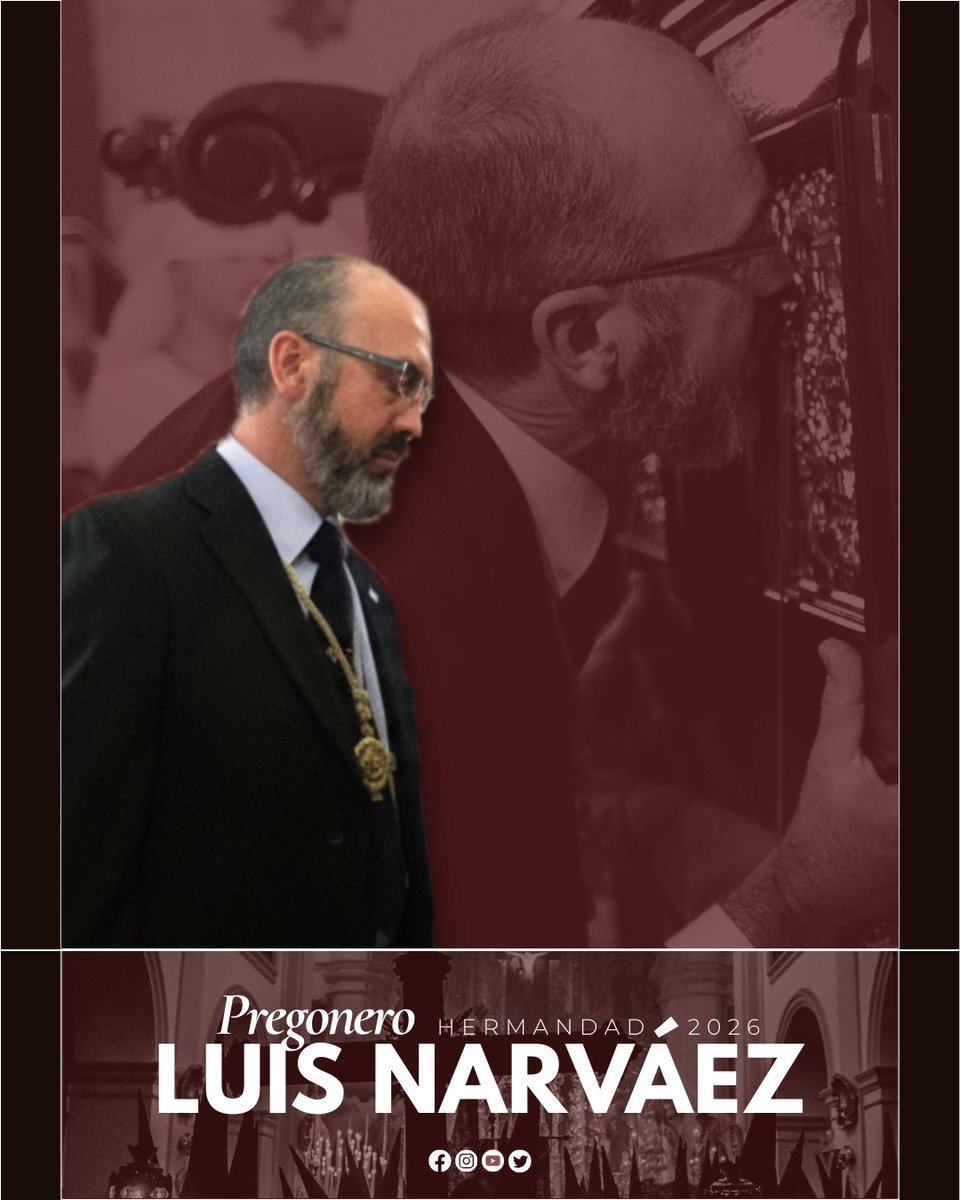 🟤 #PREGÓN2026 || La Hermandad de la Humildad se complace en anunciar que, en Cabildo de Oficiales celebrado el lunes 17 de octubre, ha sido designado como el XVII Pregonero de Hermandad 2026 nuestro hermano D. Luis Narváez Luque.

#SienteHumildad