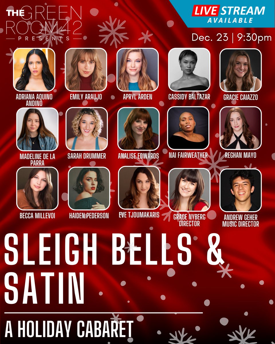 If anyone is interested and wants to see me sing live in NYC... I'm going to be performing with this group of amazing performers in a Christmas cabaret over the holiday season at the prestigious Green Room 42! thegreenroom42.venuetix.com/showdetails/lj…