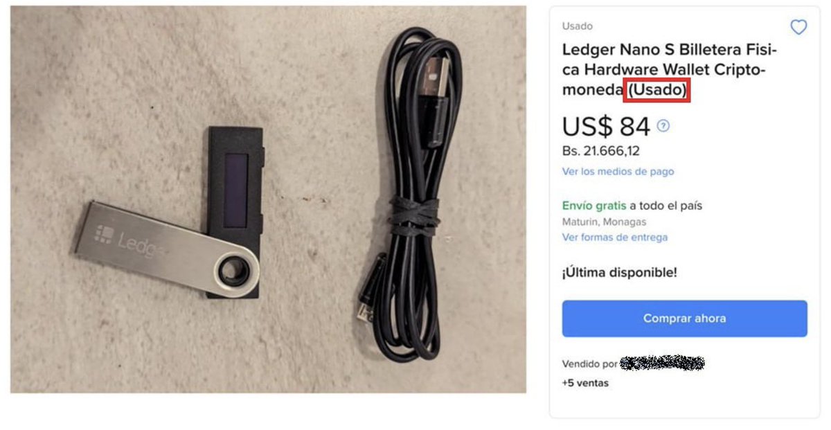 btctechno's tweet photo. 🗣️ ¡Me han robado todos mis #bitcoin!
🎓¿Donde los gestionabas?
🗣️En una #HardwareWallet
🎓¿Donde la compraste?
🗣️En Mercado Libre
🎓Me muestras el anuncio
El ANUNCIO ⬇️ https://t.co/C90qfcz5gz