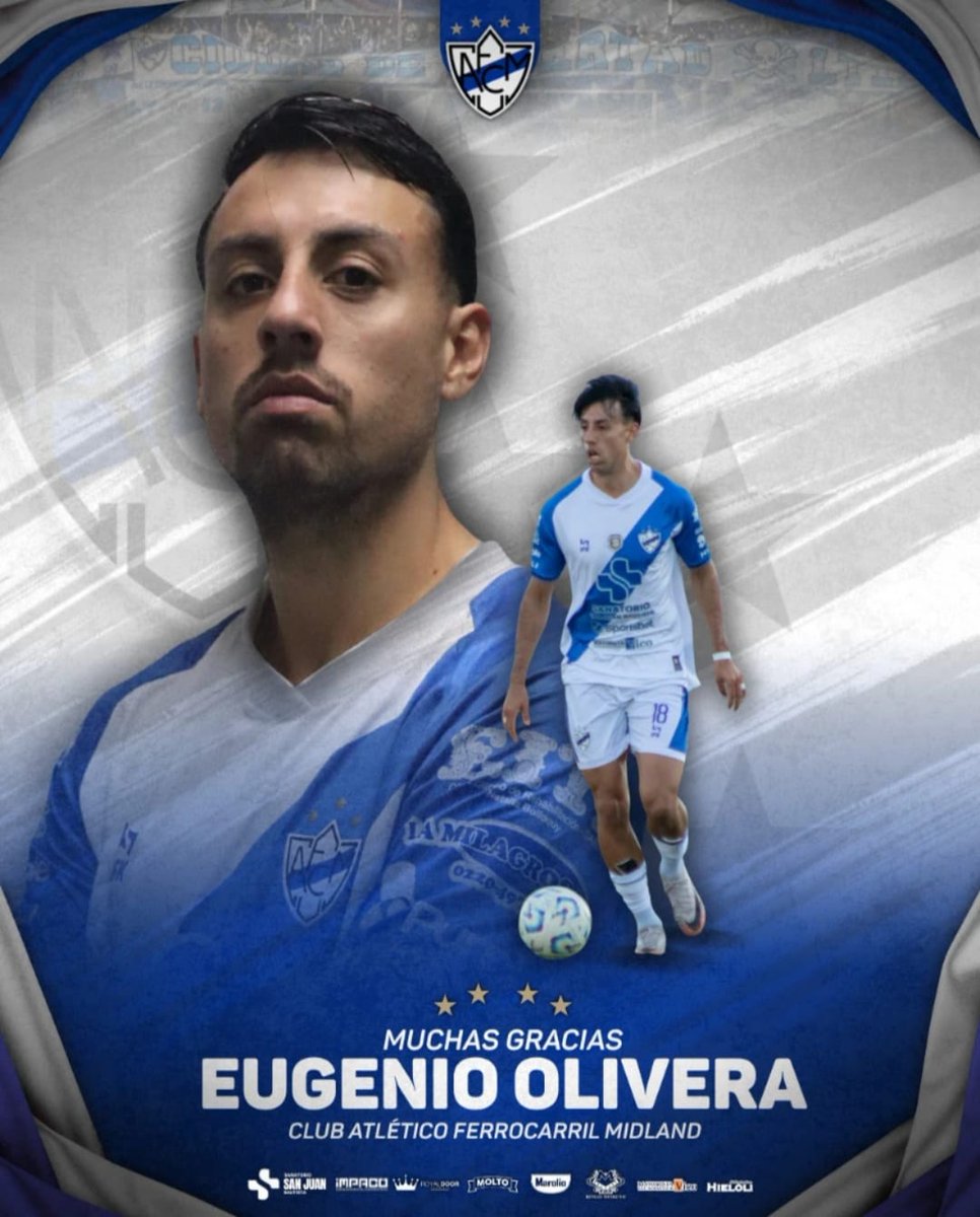 🇫🇮 ¡𝙈𝙐𝘾𝙃𝘼𝙎 𝙂𝙍𝘼𝘾𝙄𝘼𝙎 𝙀𝙐𝙂𝙀𝙉𝙄𝙊! 🫂

El Club Atlético Ferrocarril Midland, comunica que el jugador Eugenio Olivera ya no forma parte de nuestra institución, y regresa de inmediato a <a href="/atlantaoficial/">Club Atlético Atlanta</a> dueño de su pase.

¡Le deseamos lo mejor!
👋🏼 ¡Gracias Campeón !