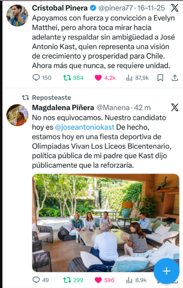 Iherreraa's tweet photo. CNN inventó una información de que la familia Piñera Morel señalaba que no tenían candidato.  La familia Piñera Morel desmintió esto y reiteró su apoyo a José Antonio Kast y CNN se vio obligado a borrar esa información.  Prensa independiente o prensa zurda? https://t.co/zP9bEoHeJL