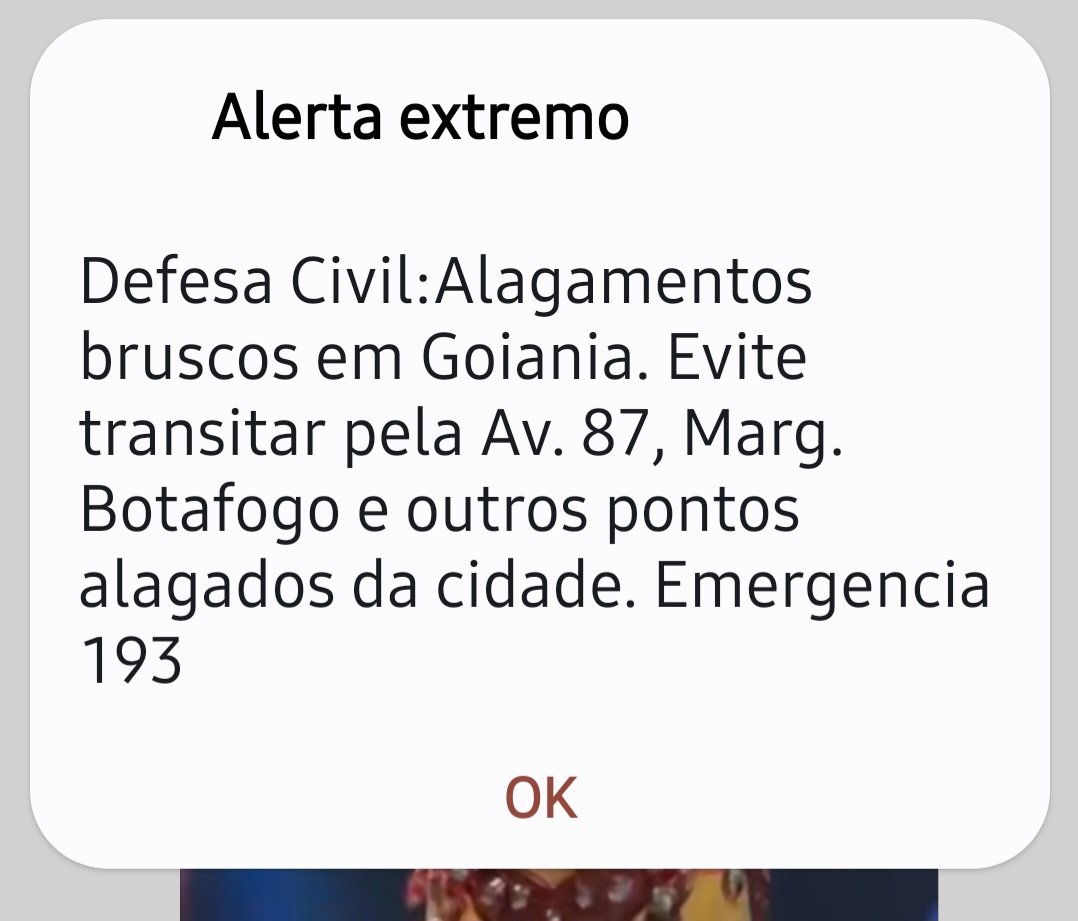 lubrites's tweet image. Estava zapeando no celular e pensei que fosse aviso de vírus,  mas era um alerta da defesa civil.
