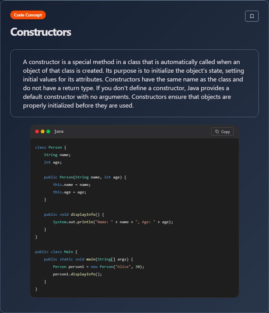 techielearns's tweet image. ✨ Constructors (Java)

#Java #JavaDev #OOP #Backend #100DaysOfCode #DevLife