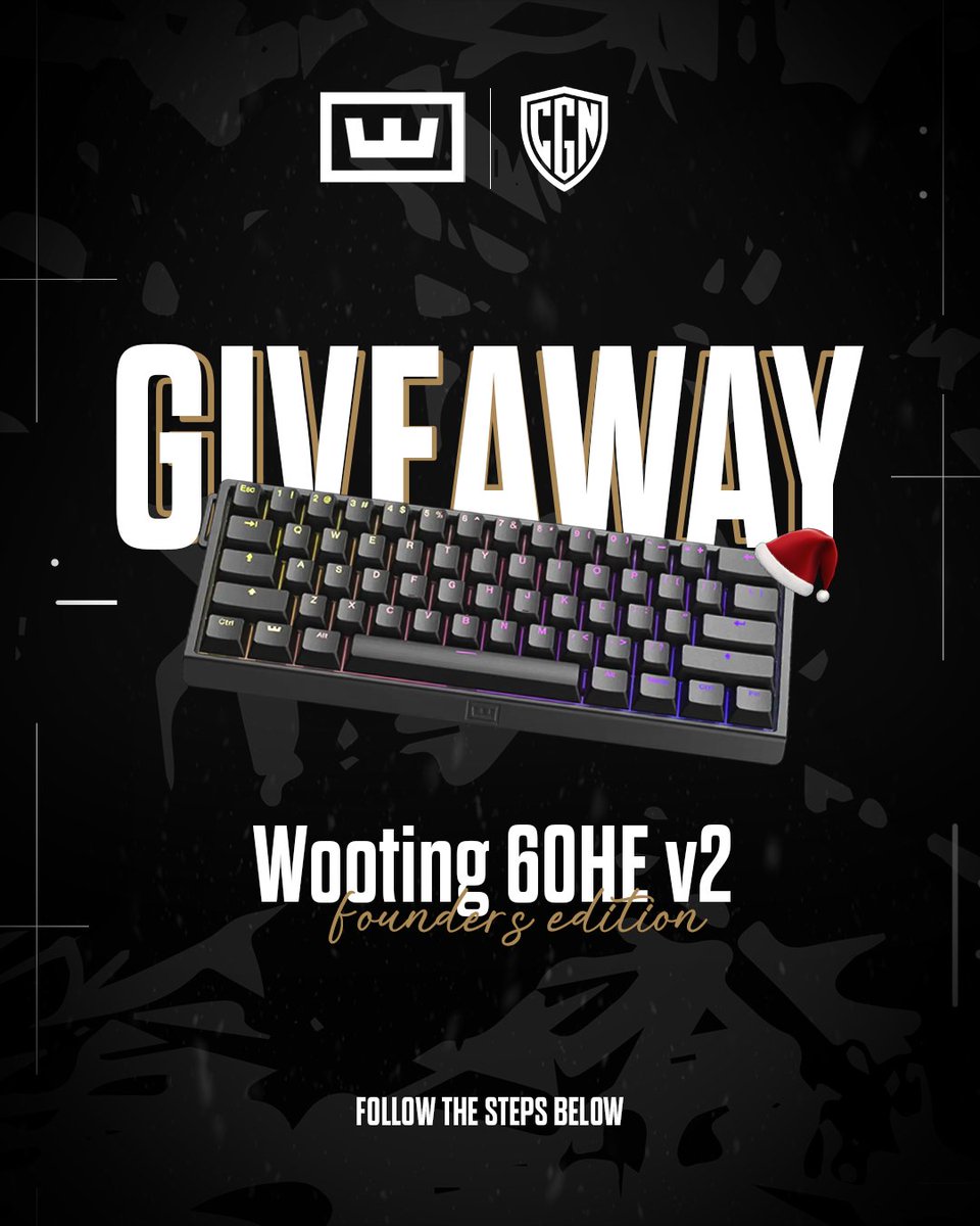CGN ADVENTSKALENDER 2025 - DAY 6 🤫

WOOTING 60HE V2 FOUNDERS EDITION GIVEAWAY - for everyone who missed the preorder with exclusive perks!

Join now for your chance to win and level up your setup!

How to enter:
👉 Follow <a href="/cgnesportsgg/">CGN Esports</a> 
👉 Like &amp; repost this post
👉 Tag someone
