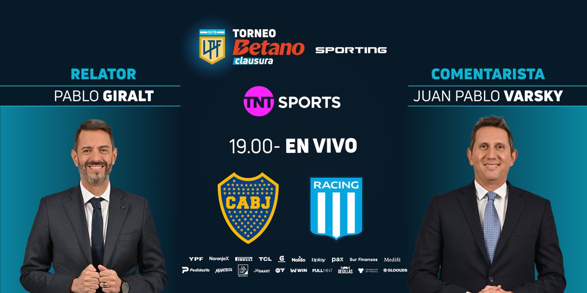 LigaAFA's tweet image. ¡Tenemos clásico por las #Semifinales! En La Bombonera, @BocaJrsOficial y @RacingClub se enfrentan por un lugar en la final del #TorneoBetano Clausura 2025 🏆. A partir de las 19.00, sumate a la pantalla de @TNTSportsAR con @giraltpablo y Juan Pablo Varsky.

➡️ Suscribite al Pack