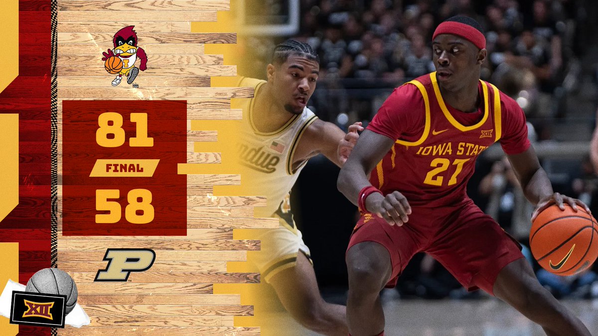 WOW!!!! What an absolute dominating performance by the Iowa State Cyclones.  Knocks off the number one ranked team in the country by OVER 30 points on the road. This team is fun to watch. #cyclONEnation