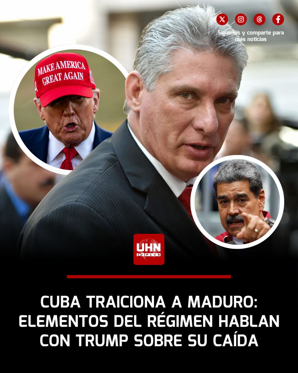 🇺🇸🇨🇺🇻🇪‼️ | Elementos internos del régimen comunista de Cuba contactaron a funcionarios estadounidenses para discutir escenarios sin Nicolás Maduro en el poder, en medio de la creciente presión de Washington que incluye el despliegue del grupo de ataque del portaaviones USS Gerald