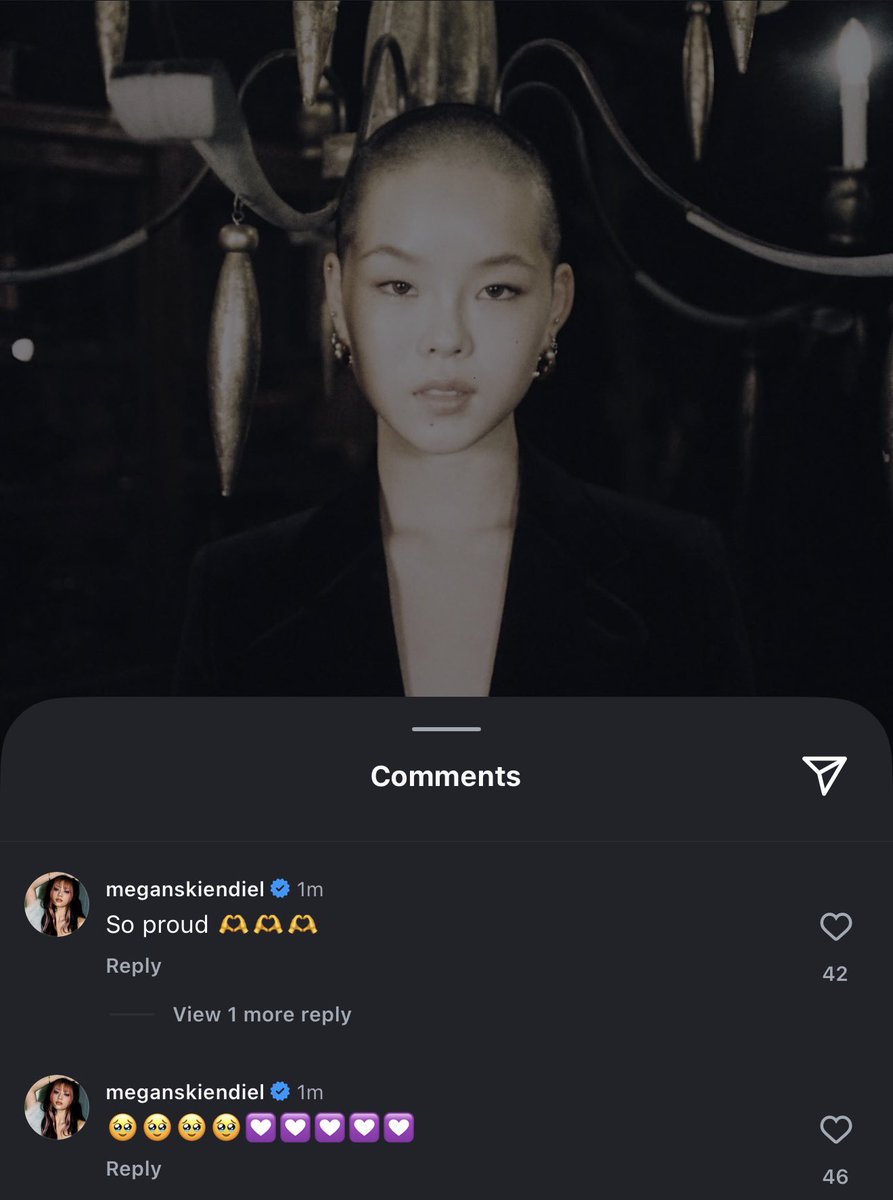 KATSEYE member Megan comments on XG member Cocona’s instagram post of them coming out as AFAB transmasculine non-binary:

— “So proud 🫶🫶🫶”
