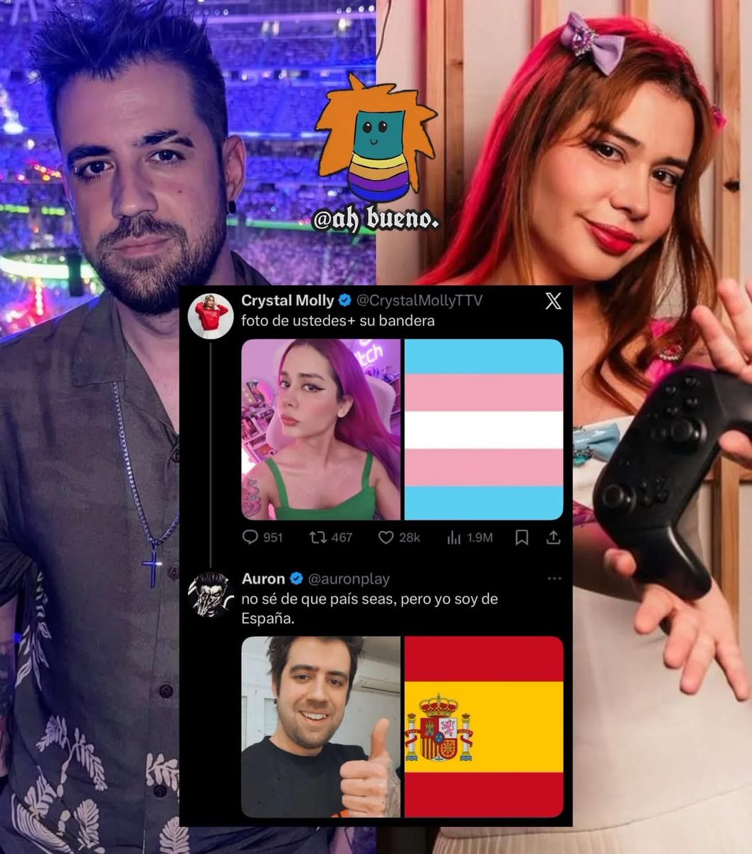 nacional_memes's tweet image. No olvidar cuando Crystal Molly pidió "foto de ustedes + su bandera" lo que generó una respuesta de AuronPlay. 🐶