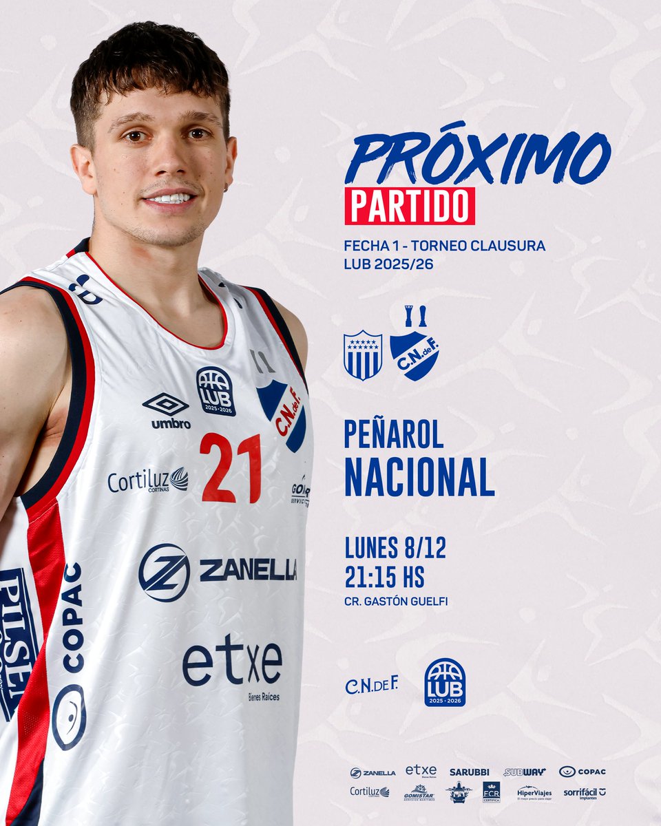 🔜Próximo partido 𝗖𝗹𝗮́𝘀𝗶𝗰𝗼 

<a href="/LUB_Uy/">Liga Uruguaya de Básquetbol</a> 

VAMOS NOSOTROS