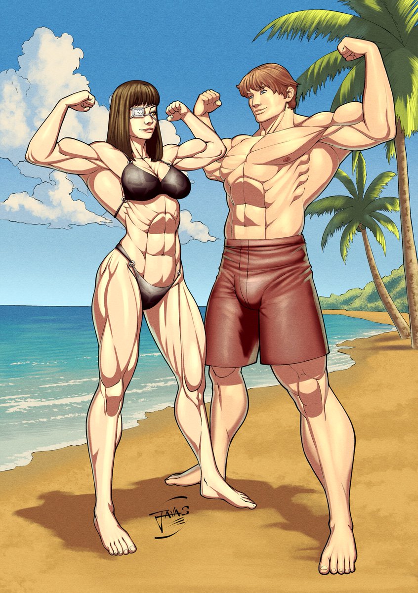 Here’s a beautiful comm done by the very talented artist <a href="/javasgustavo1/">JavasArt</a> of Valmet and Renato from Jormungand!
Ever since I saw these two in the beach episode of the anime, I’ve been waiting to do something with them, and Javas brought them to life beautifully!