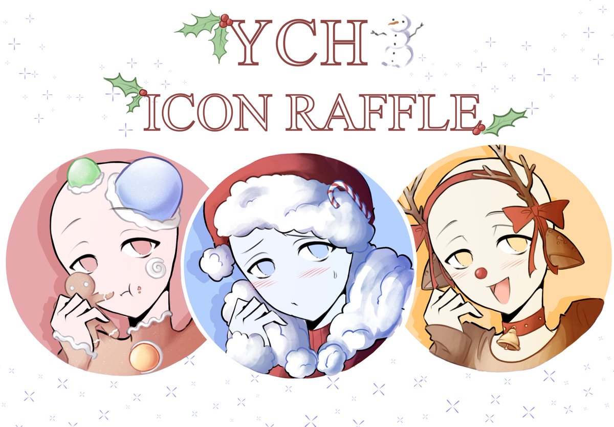 Christmas YCH Raffle 🎄

3 Winners! Ends on December 10th!!

how to join:
⋆. 𐙚 ˚ follow, like + RT
⋆. 𐙚 ˚ comment your OC
⋆. 𐙚 ˚ comment which icon you’d prefer!

#artraffle #artgiveaway