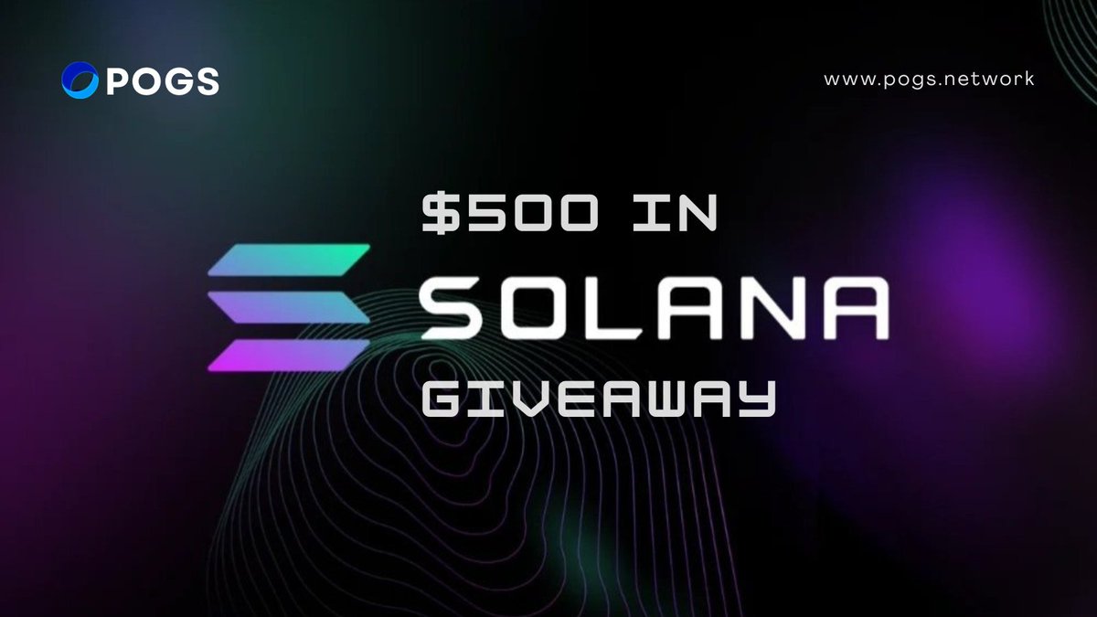📢 $500 in $SOL Giveaway 

- Follow <a href="/Pogsnetwork/">Pogs</a>
- Retweet 📌 post
- Comment wallet 👇

$25 would be sent to 20 winners 🔔

#Solana #SolanaAirdrop #Giveaways