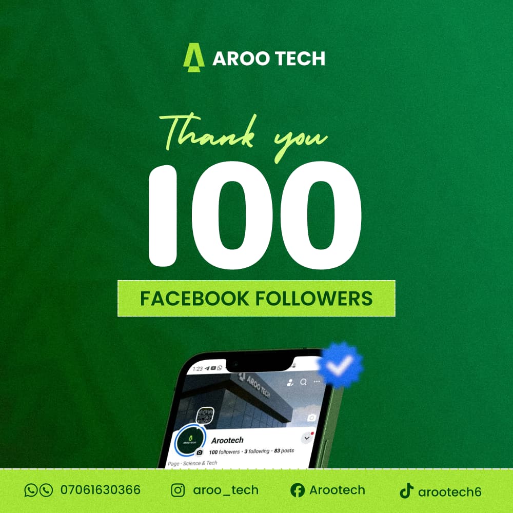 arootech25's tweet photo. 100 Strong! ๐ช
โHuge thanks to our first 100 Facebook followers! We appreciate your support as we build the future of tech.
โOnwards and upwards! #Arootech #TechStartup #Thankful #100 https://t.co/3BrclInJYx