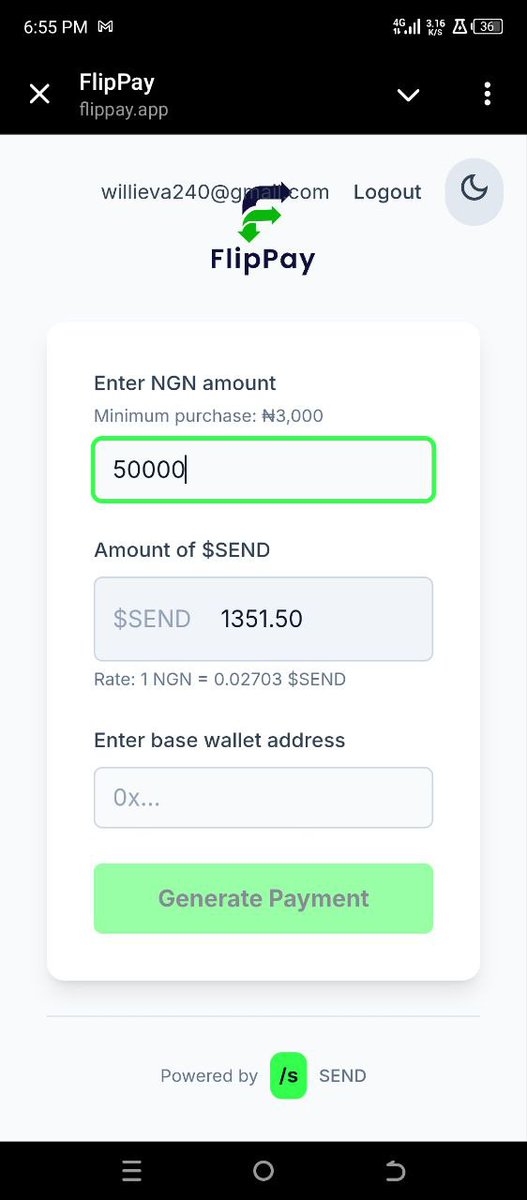 Giveaway Tonight 

★ Go to flippay.app register &amp; account.
★ Purchase over 3,000 naira worth of $SEND 
★ Drop a proof in the comment 

Anonymous amount <a href="/xino_it/">/xino</a> will keep his promises &amp; I will support too
