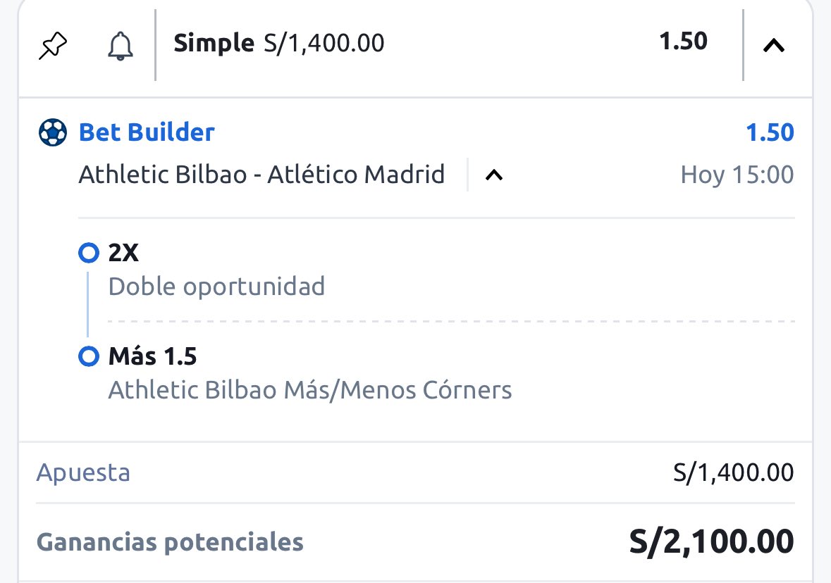 Apuesta free para el partido de Bilbao vs Atletico de Madrid, mucho valor.