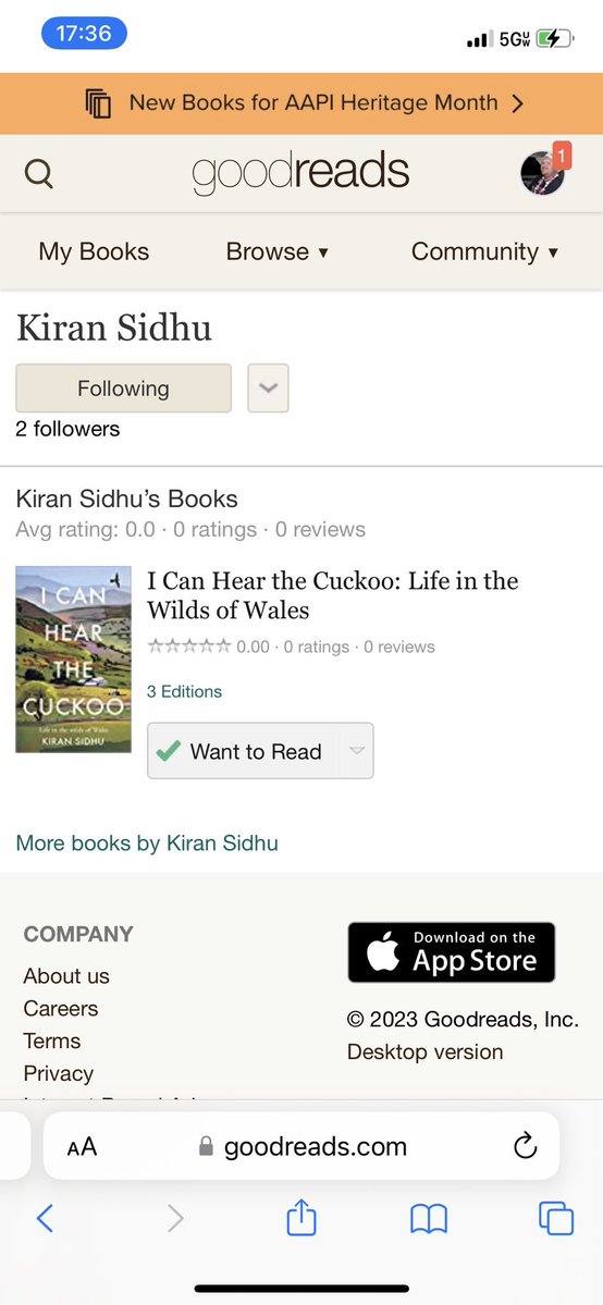 Why yes; I’ve marked “I Can Hear The Cuckoo” as want to read and followed <a href="/KiranSidhu41/">Kiran Sidhu</a> on <a href="/goodreads/">Goodreads</a> ; Hasn’t everyone?  <a href="/HachetteUK/">Hachette UK</a>