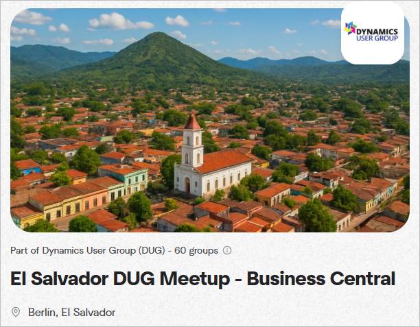 Please welcome the very first Dynamics User Group in ALL of Latin America.

The ERP Center of Excellence is proud to host the El Salvador Business Central User Group in Berlin, El Salvador  🇸🇻

We're just getting started  😎

meetup.com/el-salvador-du…