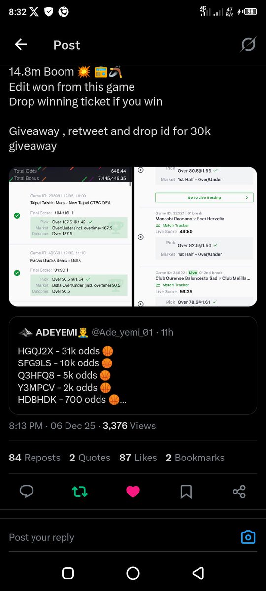 iamcaspo's tweet photo. @Ade_yemi_01 Done sir
  Sporty id
9038345648 https://t.co/ry8nlnfcet