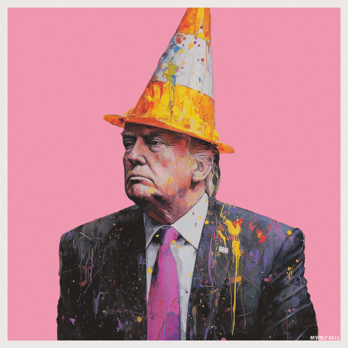 Goodnight, Art World.

P.S. No politics here. I just put the cone on his head, the rest is your interpretation.