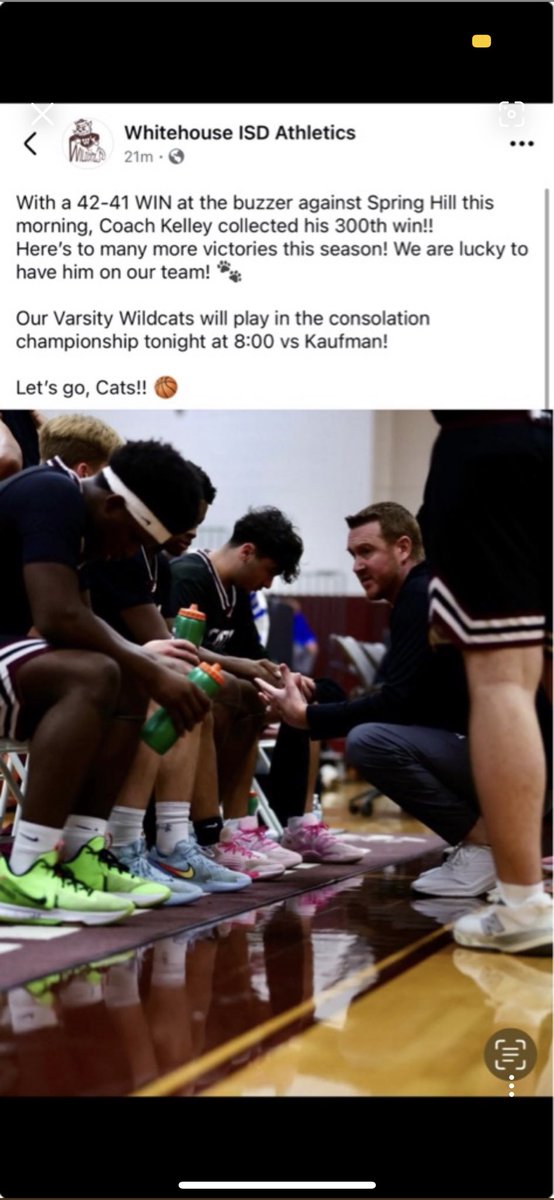 JaimeBoswell2's tweet photo. A huge congratulatory @Tabchoops shoutout for @WHSAthletics4 Head Boys Basketball Coach Brent Kelley on win #300 w many more to come! Keep leading! @Coach_BK23 big congrats! @THSCAcoaches @hoopinsider @BrandonOSports @hardwoodtexas @TexasHoopsGASO @GASOBlue @WhitehouseISD https://t.co/EFKrgFlmI1
