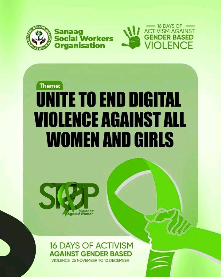 SSWO joins the global community in commemorating the 16 Days of Activism Against Gender-Based Violence, held annually from 25 November to 10 December. The campaign highlights the urgent need to protect the rights, safety, and dignity of women and girls in Somaliland.