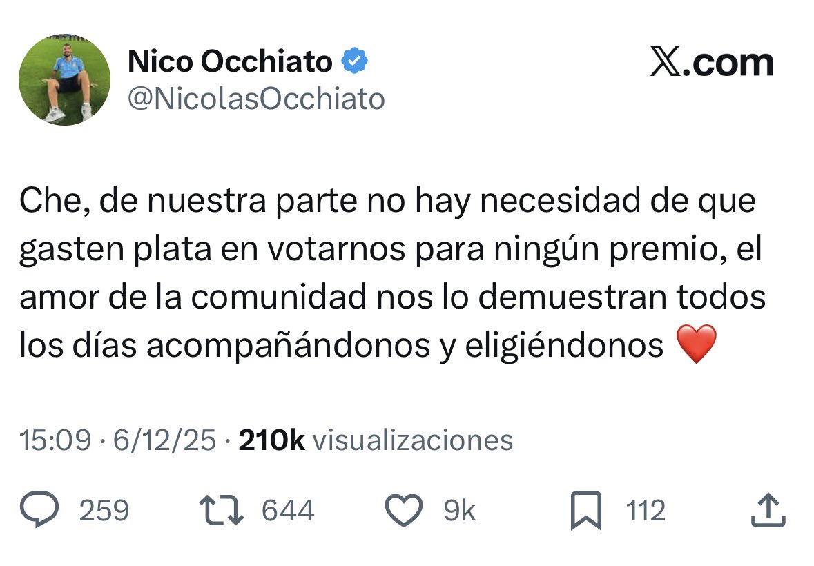 Nicolás Occhiato siempre del lado correcto de la vida
