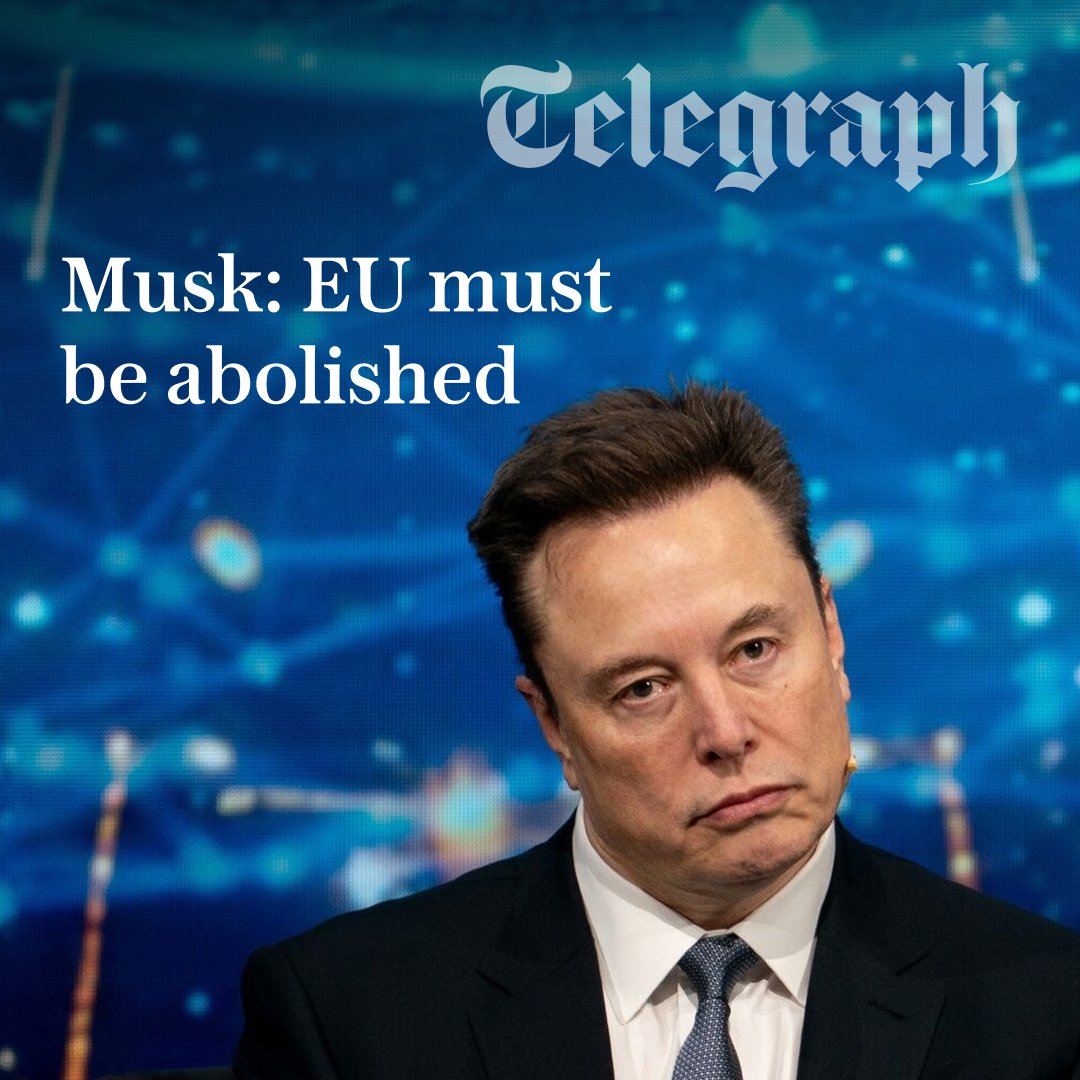 🇪🇺 Elon Musk has called for the EU to be “abolished” after the bloc fined his social media platform X €120m (£105m).

Read the full story here: telegraph.co.uk/us/news/2025/1…